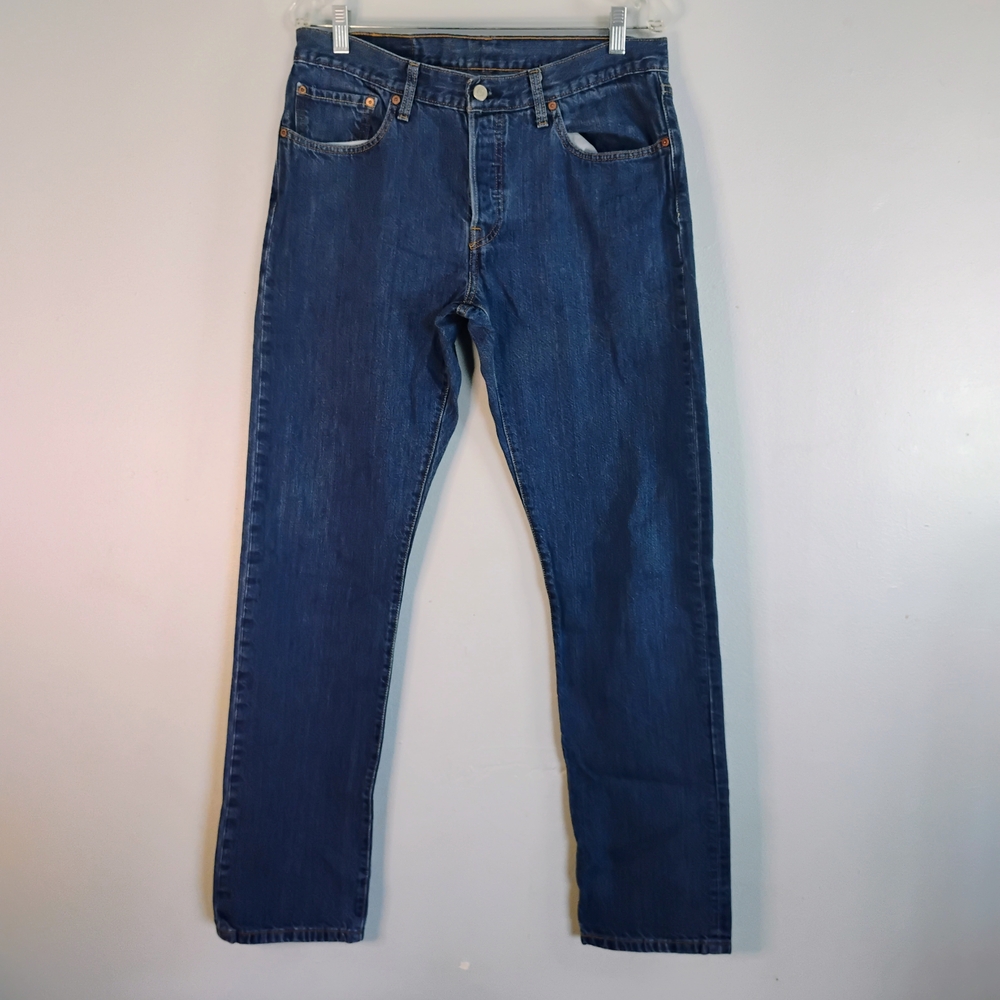 Levi's 501 Men's Size W33 L34 Blue Straight-Leg Jeans Classic Style 100% Cotton